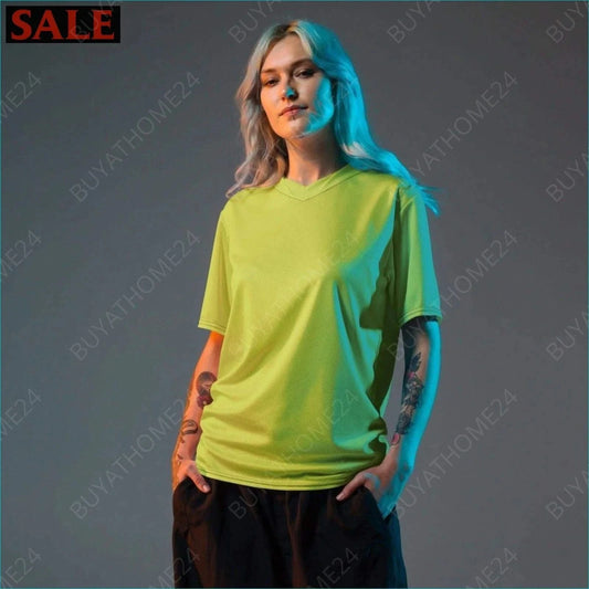 Damen Sport T-Shirt mit V-Ausschnitt 2XS-6XL - BUYATHOME24 - Textildruck - GERMANY - DAMENMODE, Sport T-Shirt mit V-Ausschnitt