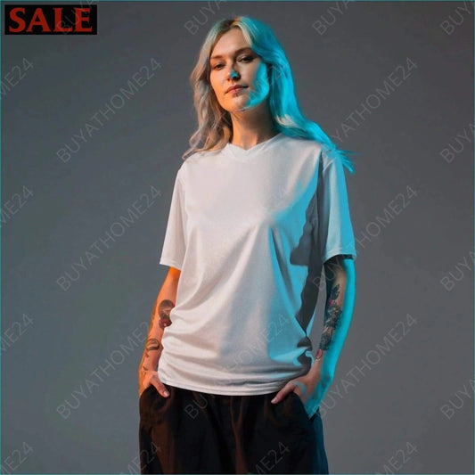 Damen Sport T-Shirt mit V-Ausschnitt 2XS-6XL - BUYATHOME24 - Textildruck - GERMANY - DAMENMODE, Sport T-Shirt mit V-Ausschnitt