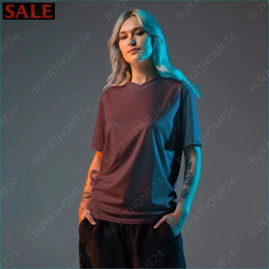 Damen Sport T-Shirt mit V-Ausschnitt 2XS-6XL - BUYATHOME24 - Textildruck - GERMANY - DAMENMODE, Sport T-Shirt mit V-Ausschnitt