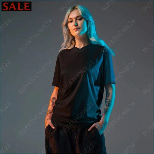 Damen Sport T-Shirt mit V-Ausschnitt 2XS-6XL - BUYATHOME24 - Textildruck - GERMANY - DAMENMODE, Sport T-Shirt mit V-Ausschnitt