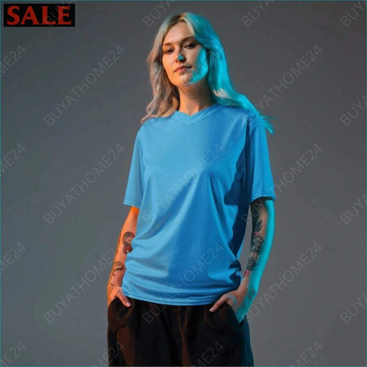 Damen Sport T-Shirt mit V-Ausschnitt 2XS-6XL - BUYATHOME24 - Textildruck - GERMANY - DAMENMODE, Sport T-Shirt mit V-Ausschnitt