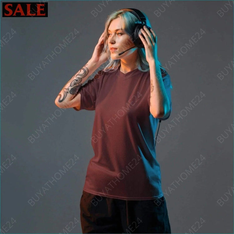 Damen Sport T-Shirt mit V-Ausschnitt 2XS-6XL - BUYATHOME24 - Textildruck - GERMANY - DAMENMODE, Sport T-Shirt mit V-Ausschnitt