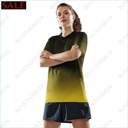 Damen Sport T-Shirt mit V-Ausschnitt 2XS-6XL - BUYATHOME24 - Textildruck - GERMANY - DAMENMODE, Sport T-Shirt mit V-Ausschnitt