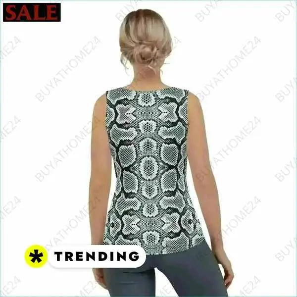 🏷️Damen Tanktop Damen Sportshirt Damen Shirt Schlangenmuster Atmungsaktiv BUYATHOME24®