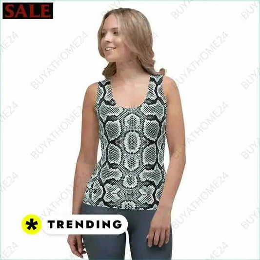 🏷️Damen Tanktop Damen Sportshirt Damen Shirt Schlangenmuster Atmungsaktiv BUYATHOME24®