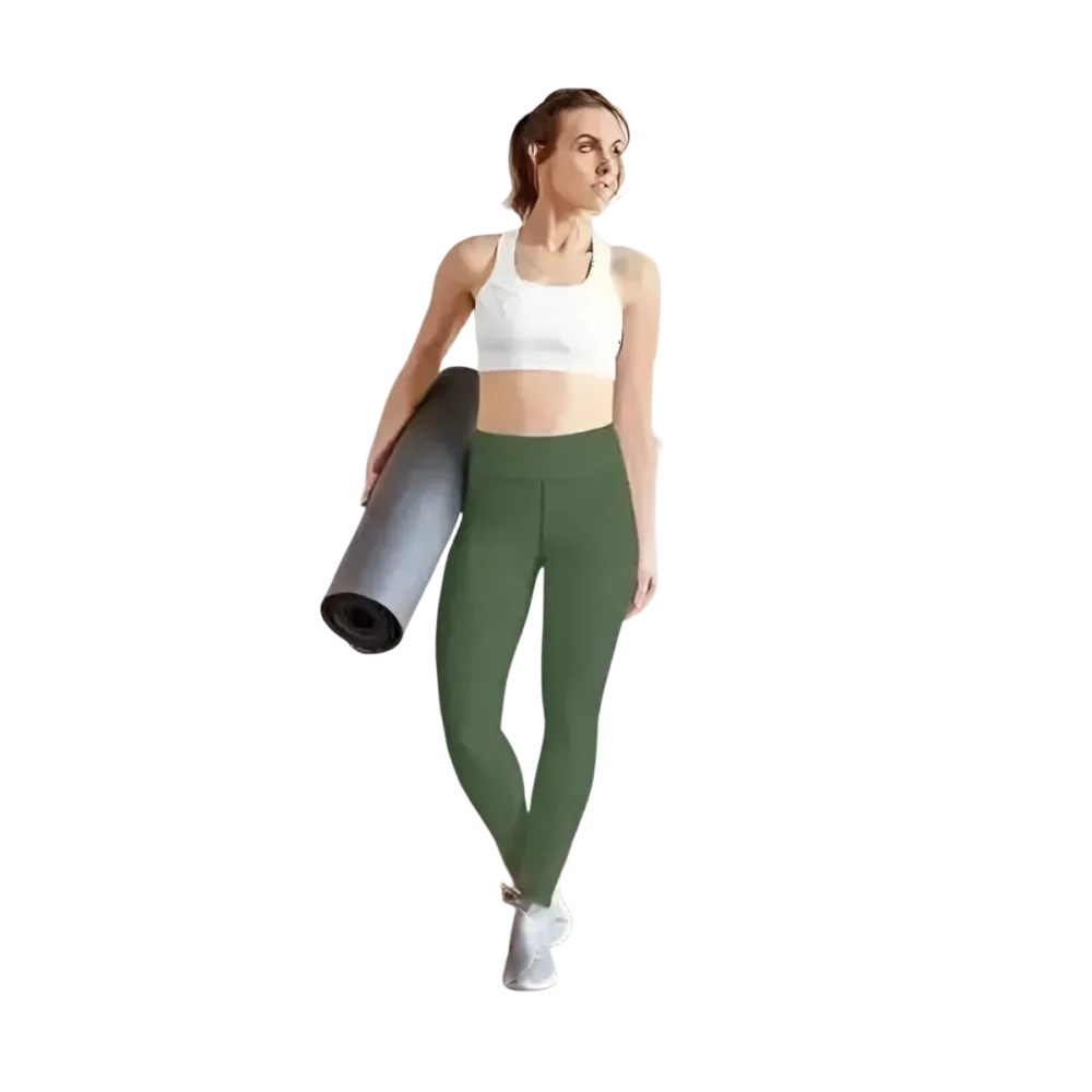 Damen Sportleggings in XS bis XL von BUYATHOME24, bequem und elastisch für sportliche Aktivitäten, gezeigte schwarze Leggings