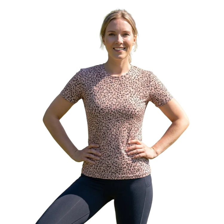 Damen Sportshirt von BUYATHOME24, handgenäht, mit Vier-Wege-Stretch, in XS bis 2XL, weiches und elastisches Material.