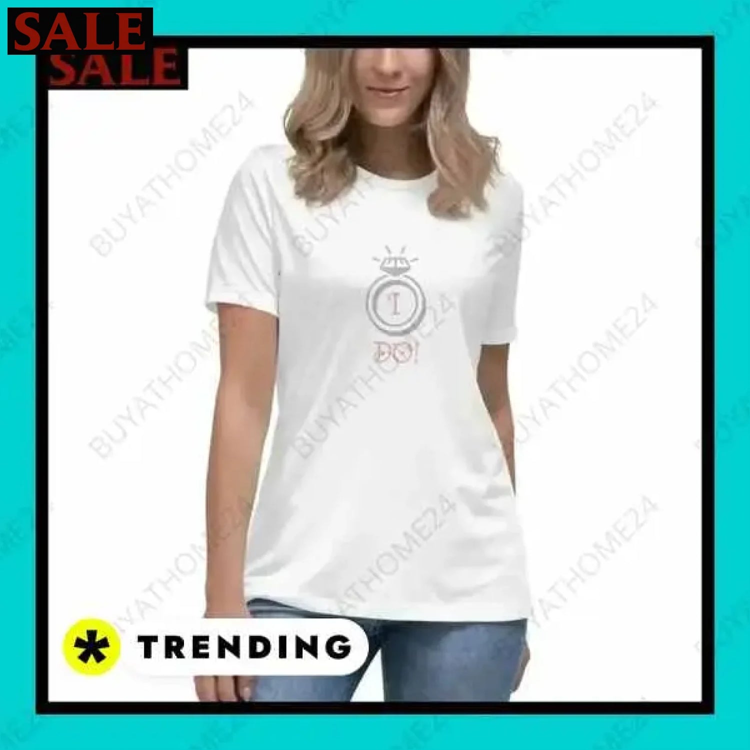 Damen T-Shirt aus Baumwolle in S bis 3XL für stilvollen Komfort  Textildruck BUYATHOME24, T-Shirts BUYATHOME24, Hoodies BUYATHOME24,  Hosen BUYATHOME24, Jacken BUYATHOME24, Schuhe BUYATHOME24