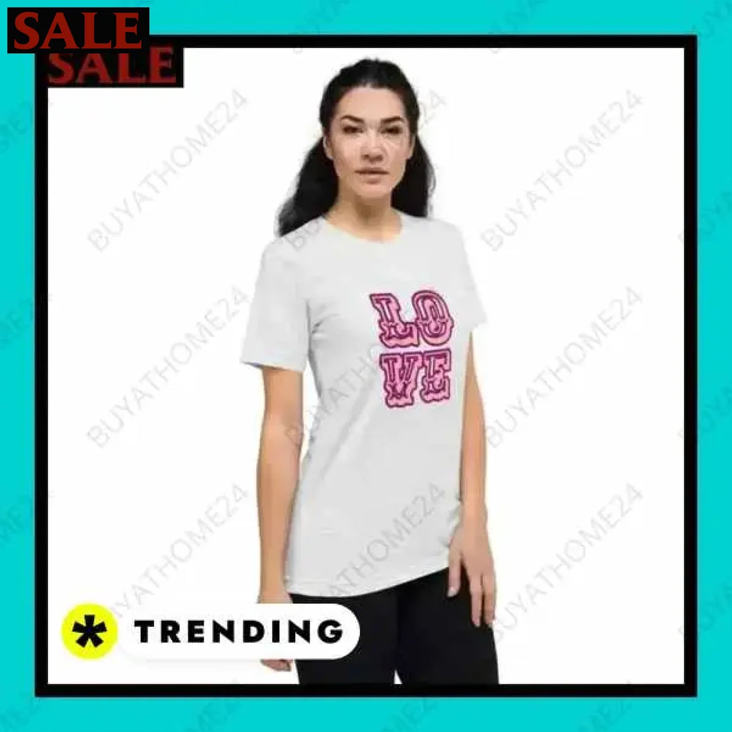Damen T-Shirt in verschiedenen Größen für stilbewusste Frauen bei buyathome24 damen  Textildruck BUYATHOME24, T-Shirts BUYATHOME24, Hoodies BUYATHOME24,  Hosen BUYATHOME24, Jacken BUYATHOME24, Schuhe BUYATHOME24