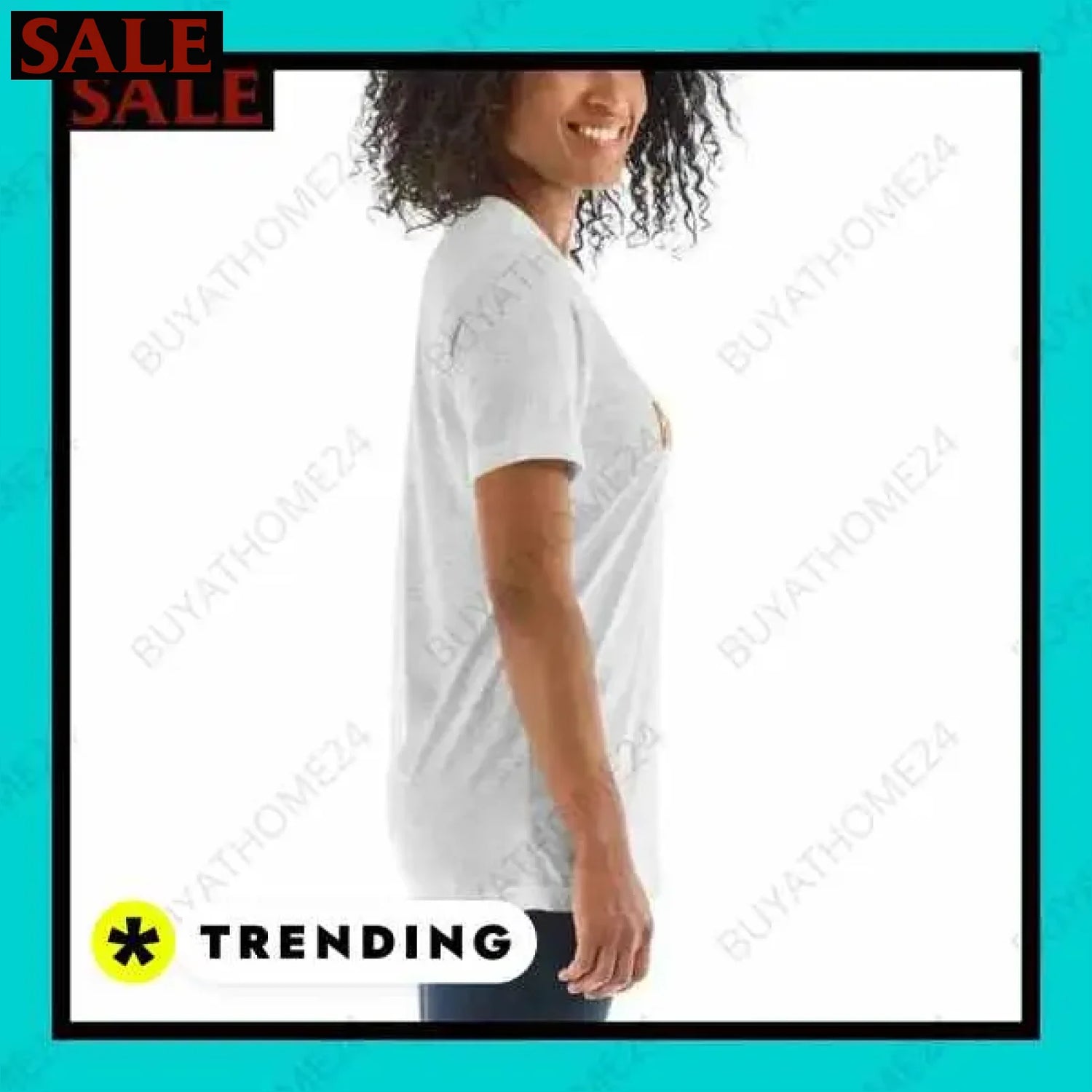 Damen T-Shirt in verschiedenen Größen für stilbewusste Frauen  Textildruck BUYATHOME24, T-Shirts BUYATHOME24, Hoodies BUYATHOME24,  Hosen BUYATHOME24, Jacken BUYATHOME24, Schuhe BUYATHOME24