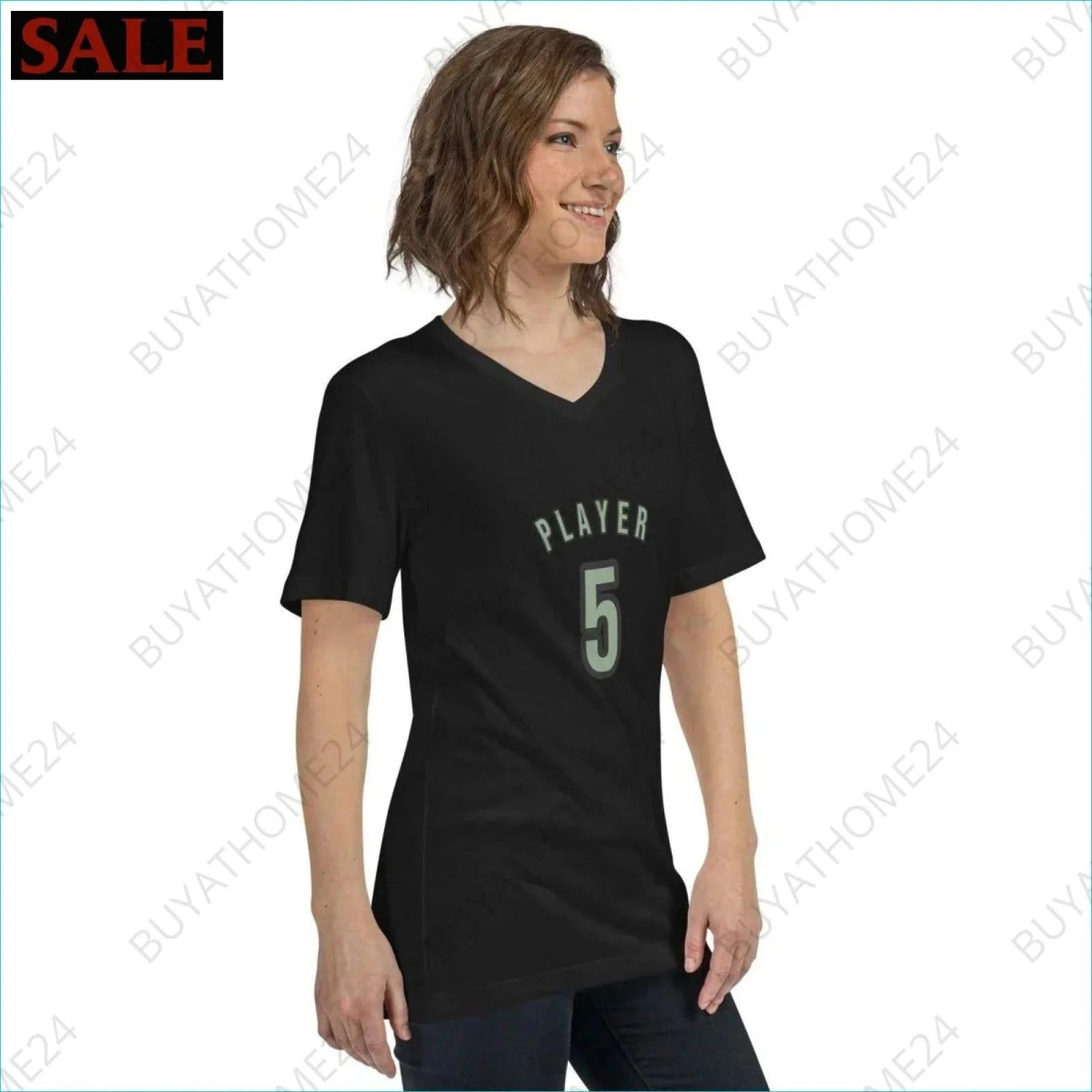 Damen T-Shirt mit V-Ausschnitt S-2XL - BUYATHOME24 - T-Shirtdruck - GERMANY - DAMENMODE, T-Shirt mit V-Ausschnitt, YOUR STYLE