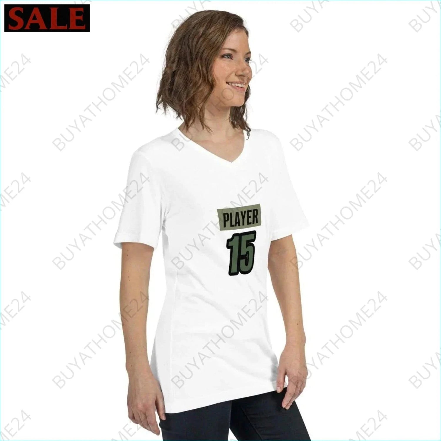 Damen T-Shirt mit V-Ausschnitt S-2XL - BUYATHOME24 - T-Shirtdruck - GERMANY - DAMENMODE, T-Shirt mit V-Ausschnitt, YOUR STYLE