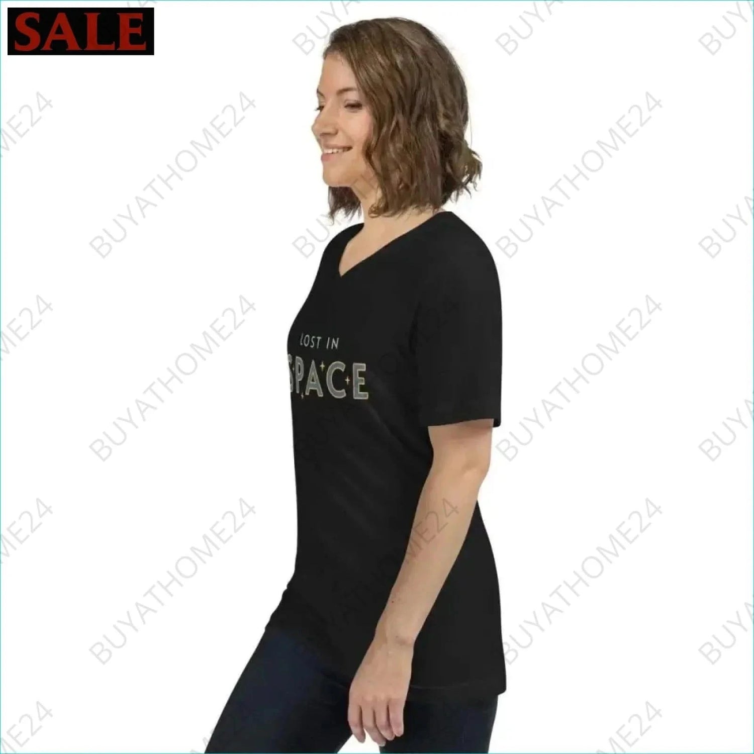 Damen T-Shirt mit V-Ausschnitt S-2XL - BUYATHOME24 - T-Shirtdruck - GERMANY - DAMENMODE, T-Shirt mit V-Ausschnitt