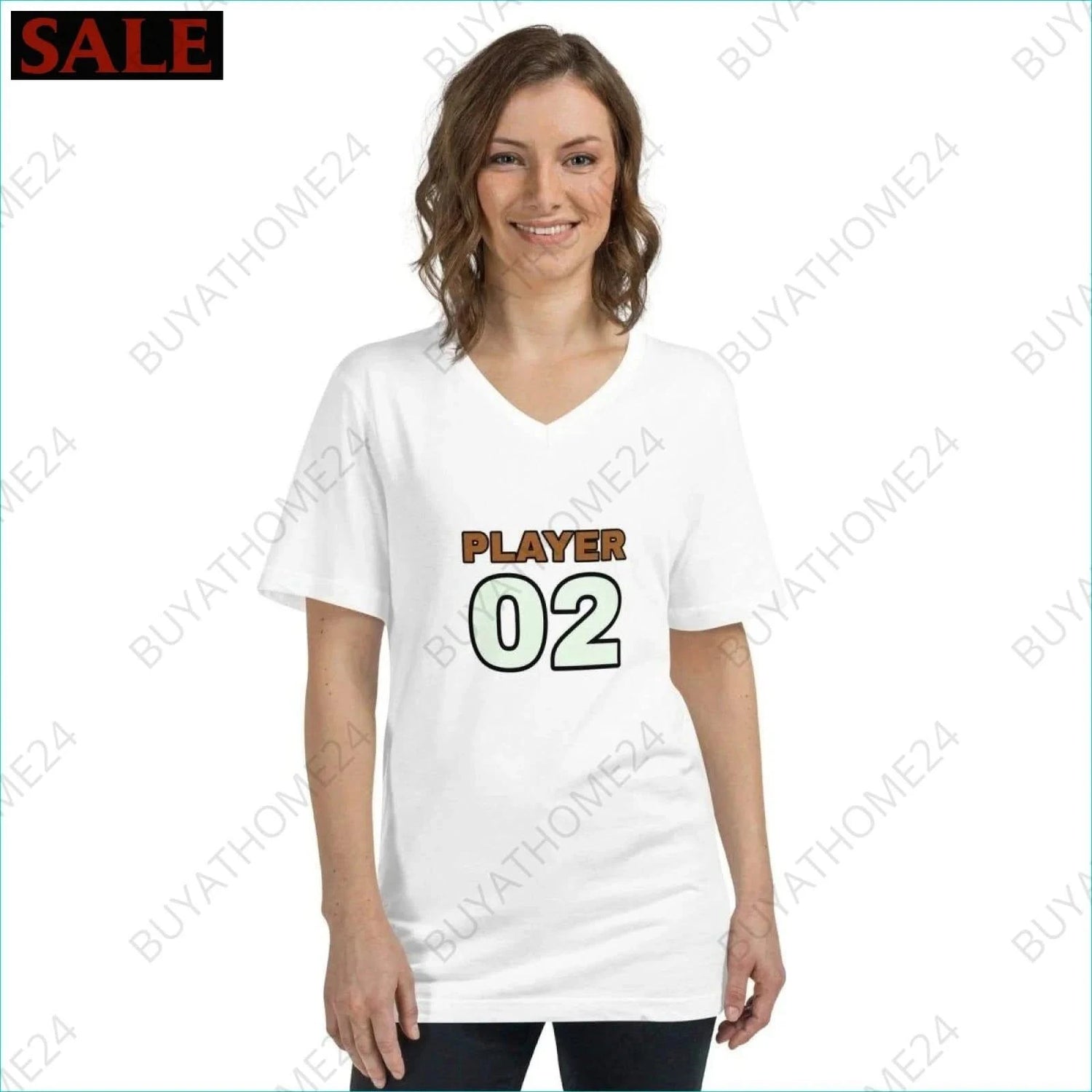 Damen T-Shirt mit V-Ausschnitt S-2XL - BUYATHOME24 - T-Shirtdruck - GERMANY - DAMENMODE, T-Shirt mit V-Ausschnitt, YOUR STYLE