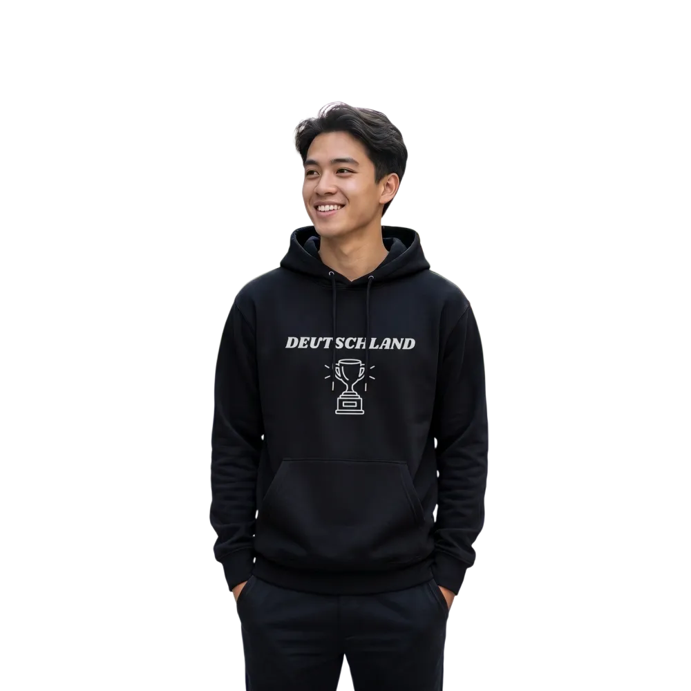 Grafik Kinder Hoodie aus 100% Baumwolle, Unisex, Deutschland-Design, für Kinder 4-12 Jahre, bequemer Kinderpullover