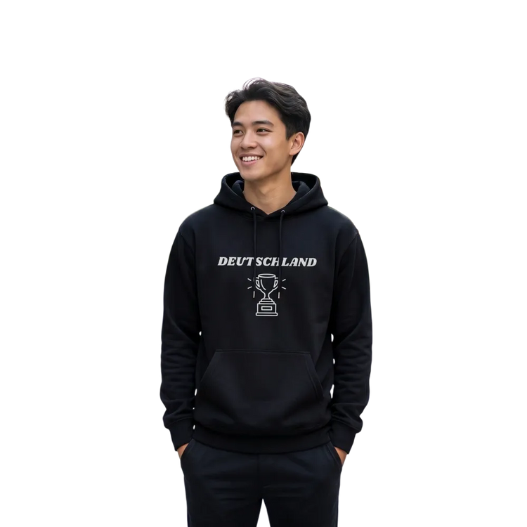 Grafik Kinder Hoodie aus 100% Baumwolle, Unisex, Deutschland-Design, für Kinder 4-12 Jahre, bequemer Kinderpullover