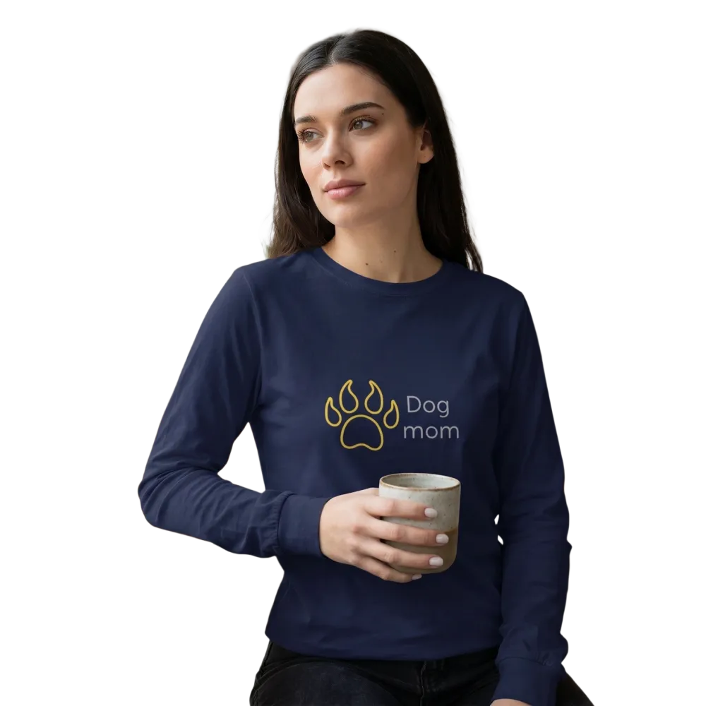 Personalisiertes Damen Sweatshirt von BUYATHOME24 mit Hundemama-Grafik, Rundhalsausschnitt, Baumwolle, in XS bis 2XL