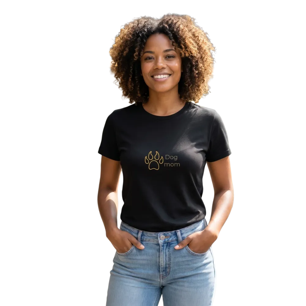 Damen Grafik T-Shirt von BUYATHOME24 mit Hundemotiv, Baumwolle, rundhalsausschnitt, bedruckbar, in S-3XL