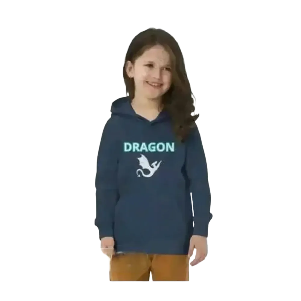 Unisex Kinder Hoodie mit Drachen Motiv aus Baumwolle, für Mädchen und Jungen, 4-12 Jahre, bequemer bedruckbarer Kapuzenpullover