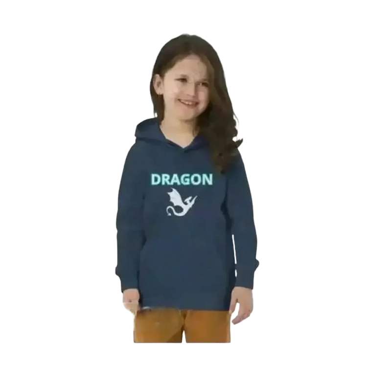 Unisex Kinder Hoodie mit Drachen Motiv aus Baumwolle, für Mädchen und Jungen, 4-12 Jahre, bequemer bedruckbarer Kapuzenpullover