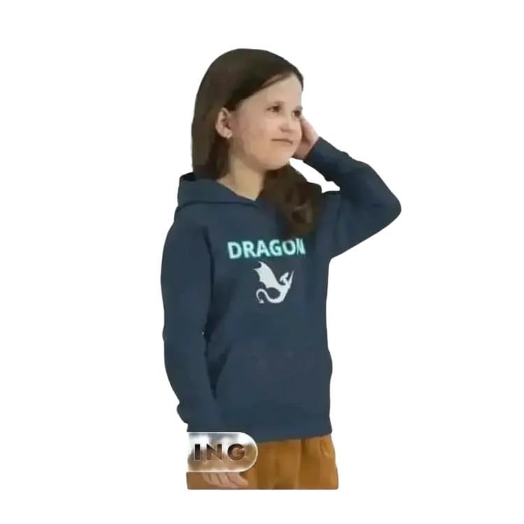 Unisex Kinder Hoodie mit Drachen Motiv aus Baumwolle, für Mädchen und Jungen, 4-12 Jahre, weiche, bedruckbare Kapuzenjacke