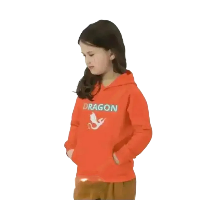 Unisex Kinder Hoodie mit Drachen Motiv, Baumwolle, für Mädchen und Jungen, 4-12 Jahre, bequemer Kapuzenpullover