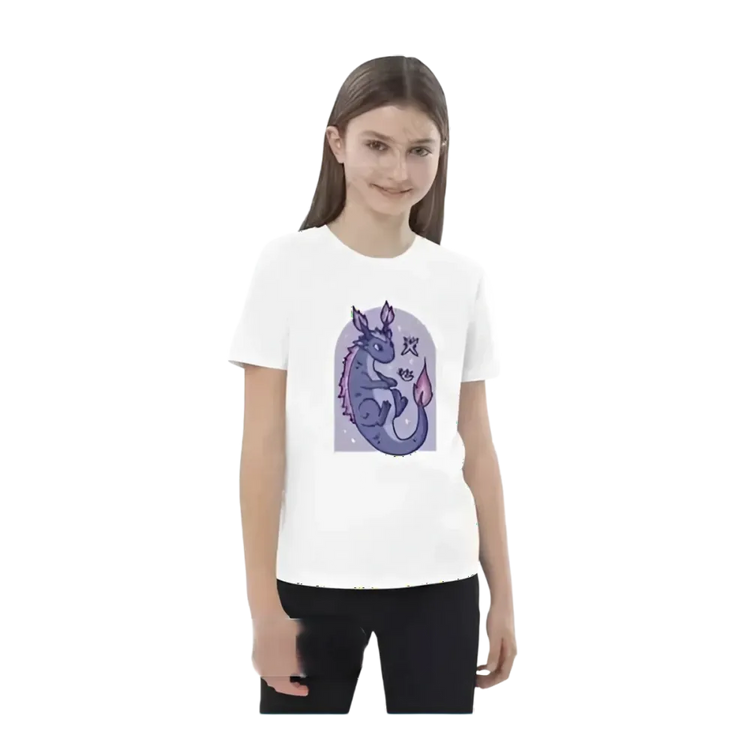 Mädchen T-Shirt mit Drachen Motiv, Kurzarm, unisex, für Kinder 3-14 Jahre, bedruckbar, BUYATHOME24, grafisches Design