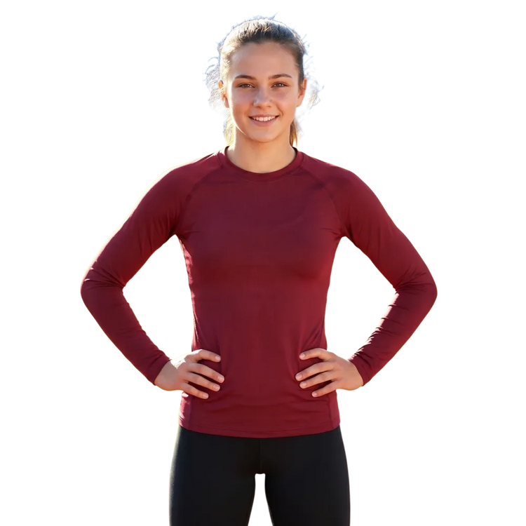 Kinder Langarm Sportshirt von BUYATHOME24 in Elasthan und Polyester, bequemes langärmeliges Shirt für Kinder, erhältlich in 92-128 cm.
