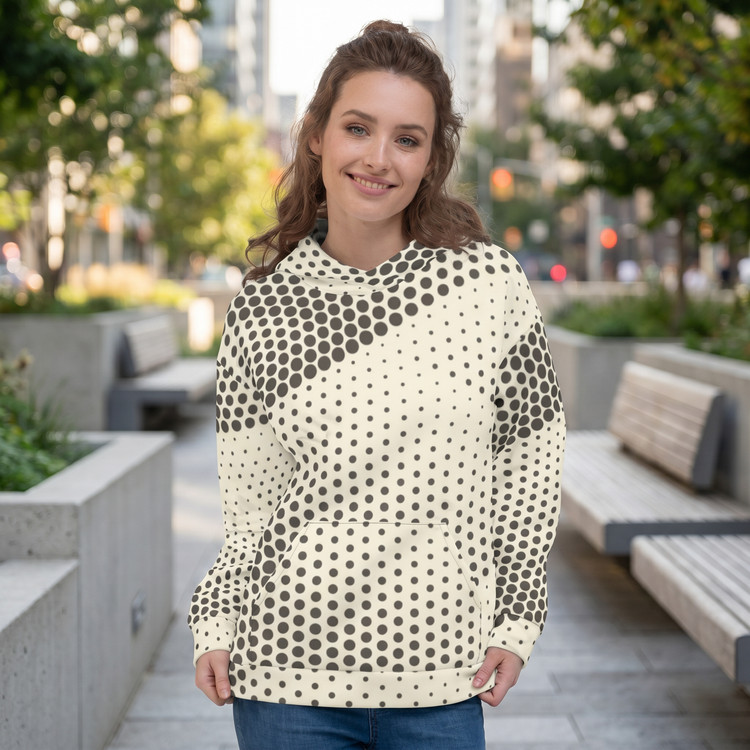 Damen Hoodie mit Rückenprint, kaufen bei BUYATHOME24, in XS bis 3XL, weicher Kapuzenpullover mit stylischem Rückenmotiven.