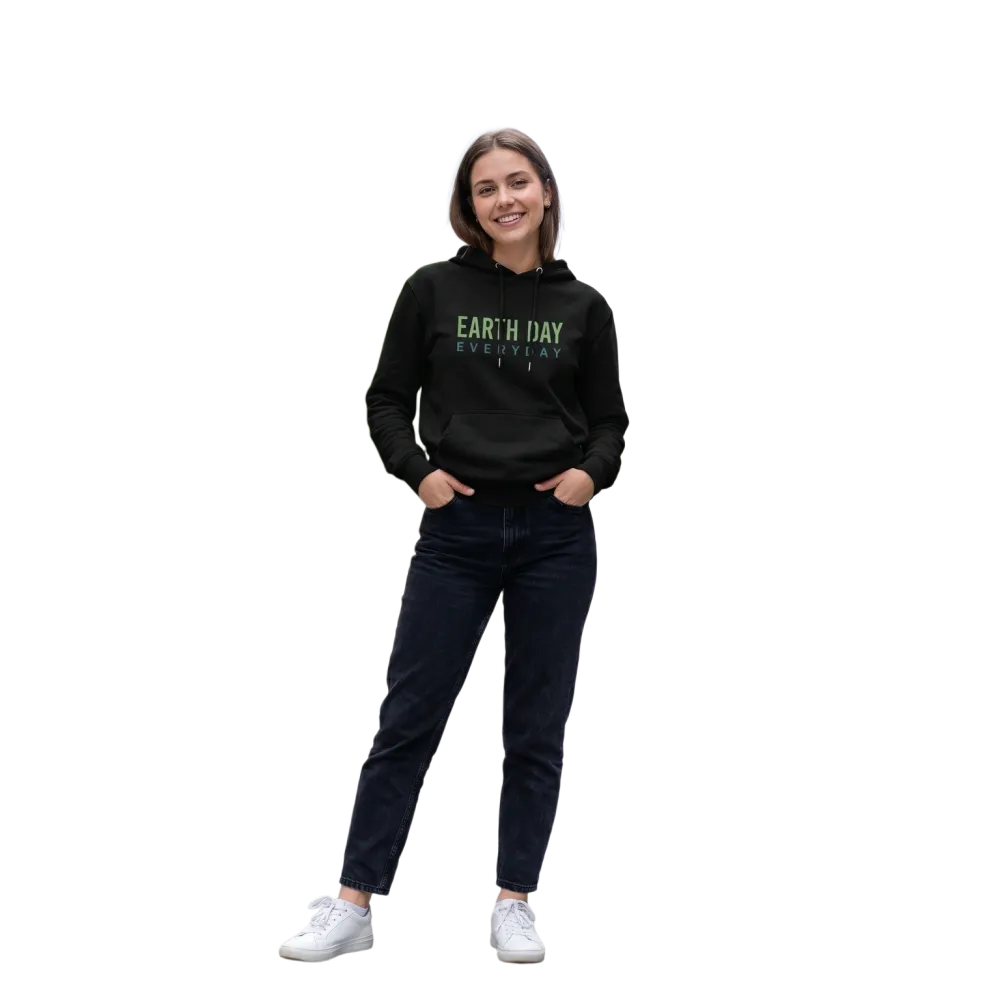 Grafik Kinder Hoodie aus Baumwolle, personalisierbar, unisex, für Kinder von 4-12 Jahren, mit Earth Day Design.