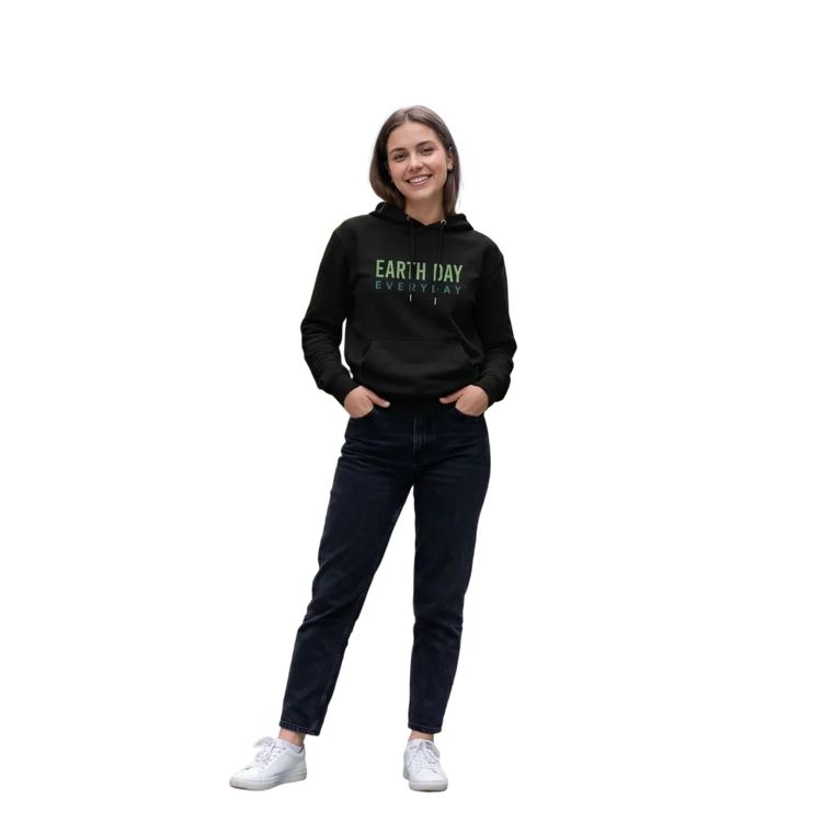 Grafik Kinder Hoodie aus Baumwolle, personalisierbar, unisex, für Kinder von 4-12 Jahren, mit Earth Day Design.