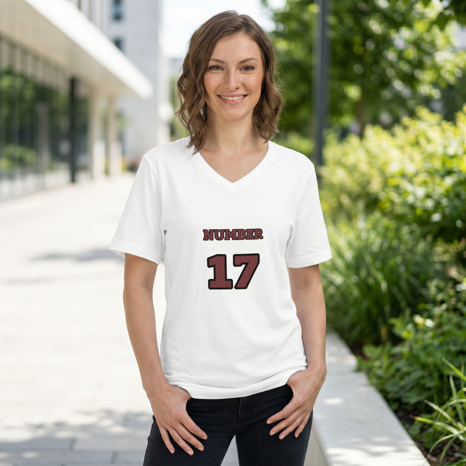 Generated lifestyle image for ▻ V-Ausschnitt I Herren & Damen T-Shirt S, M, L, XL, 2XL