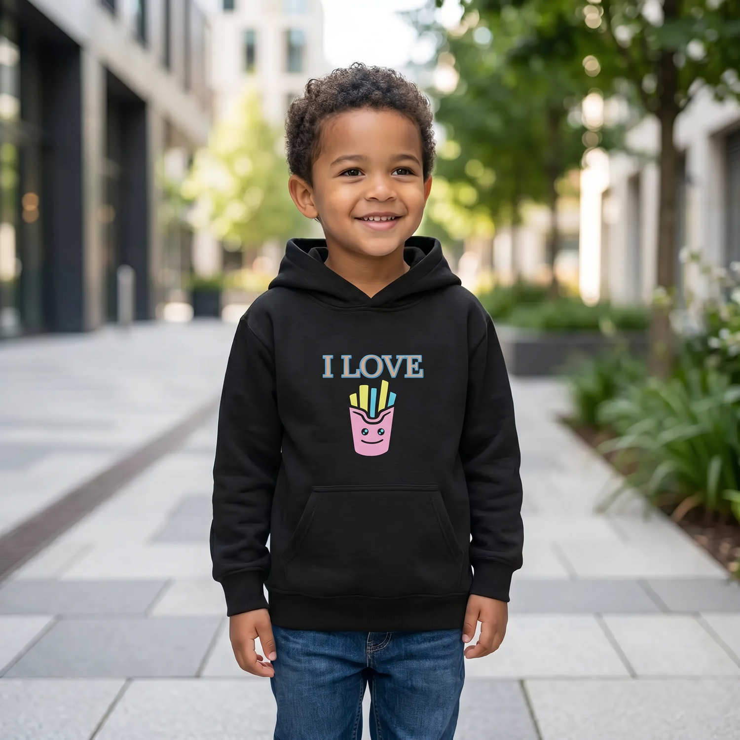 Grafik Kapuzenpullover für Kinder, Unisex Hoodie für Jungen und Mädchen, 4-12 Jahre, mit buntem Design, von BUYATHOME24