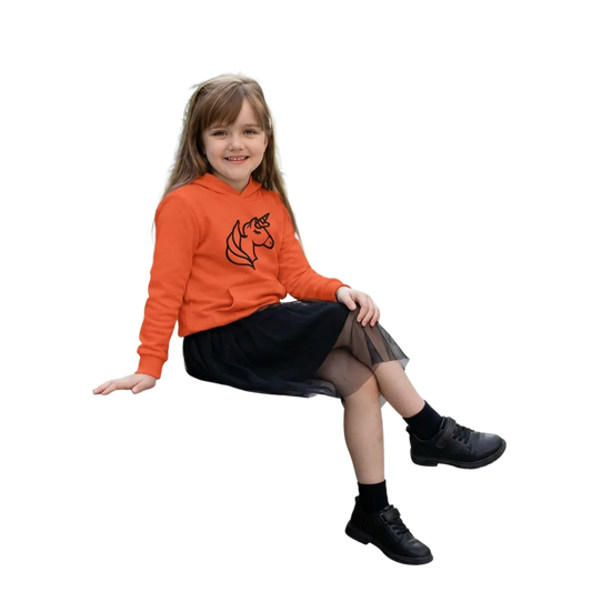 Mädchen Hoodie mit Einhorn-Grafik, doppelte Kapuze, für Kinder 4-12 Jahre, bequeme Baumwoll-Qualität, buntes Design