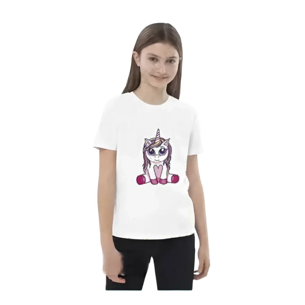 Unisex Einhorn Motiv Rundhalsshirt für Mädchen und Jungen, bedruckbar, Grafik T-Shirt 3-14 Jahre, BUYATHOME24