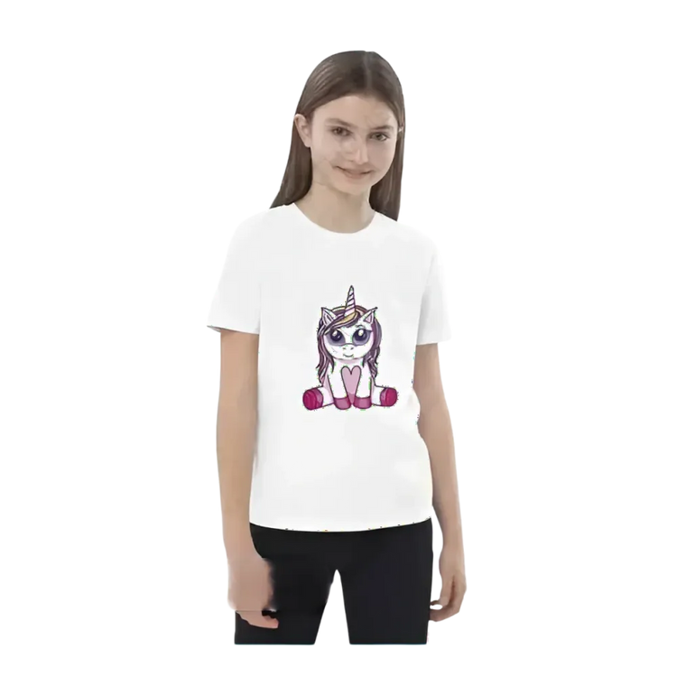 Unisex Einhorn Motiv Rundhalsshirt für Mädchen und Jungen, bedruckbar, Grafik T-Shirt 3-14 Jahre, BUYATHOME24