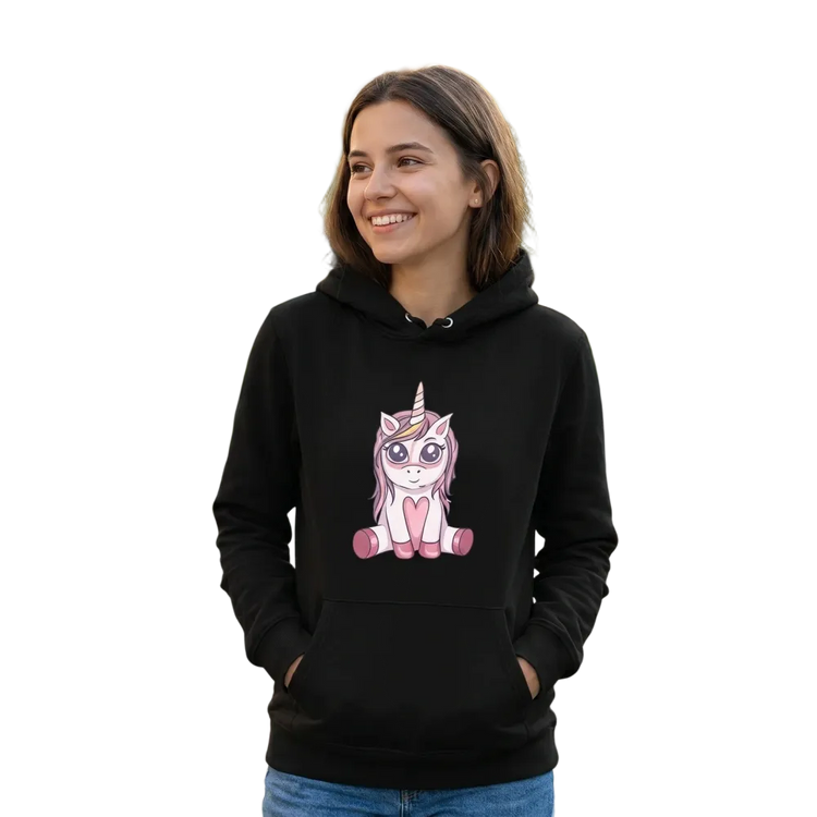 Mädchen Hoodie mit Einhorn-Print, Baumwoll-Grafikpullover für Kinder von 4 bis 12 Jahren, bequem und bunt.