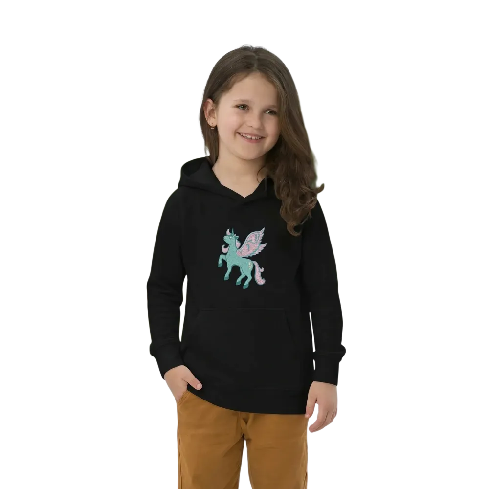 Unicorn Tierdruck Kinder Hoodie für Jungen und Mädchen, Grafik, Kapuzenpullover, 4-12 Jahre, bequemer Unisex Hoodie.