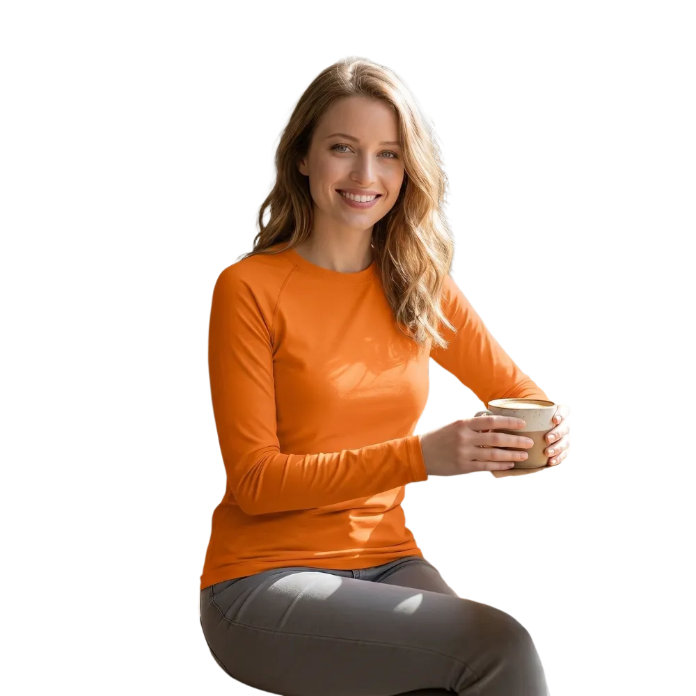 Enganliegendes Damen-Langarm-Sportshirt von BUYATHOME24, elastisch und atmungsaktiv, in XS bis 3XL, ideal für Fitness und Training