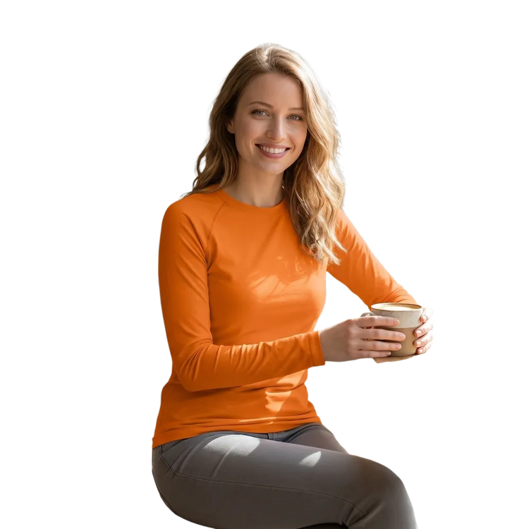 Enganliegendes Damen-Langarm-Sportshirt von BUYATHOME24, elastisch und atmungsaktiv, in XS bis 3XL, ideal für Fitness und Training