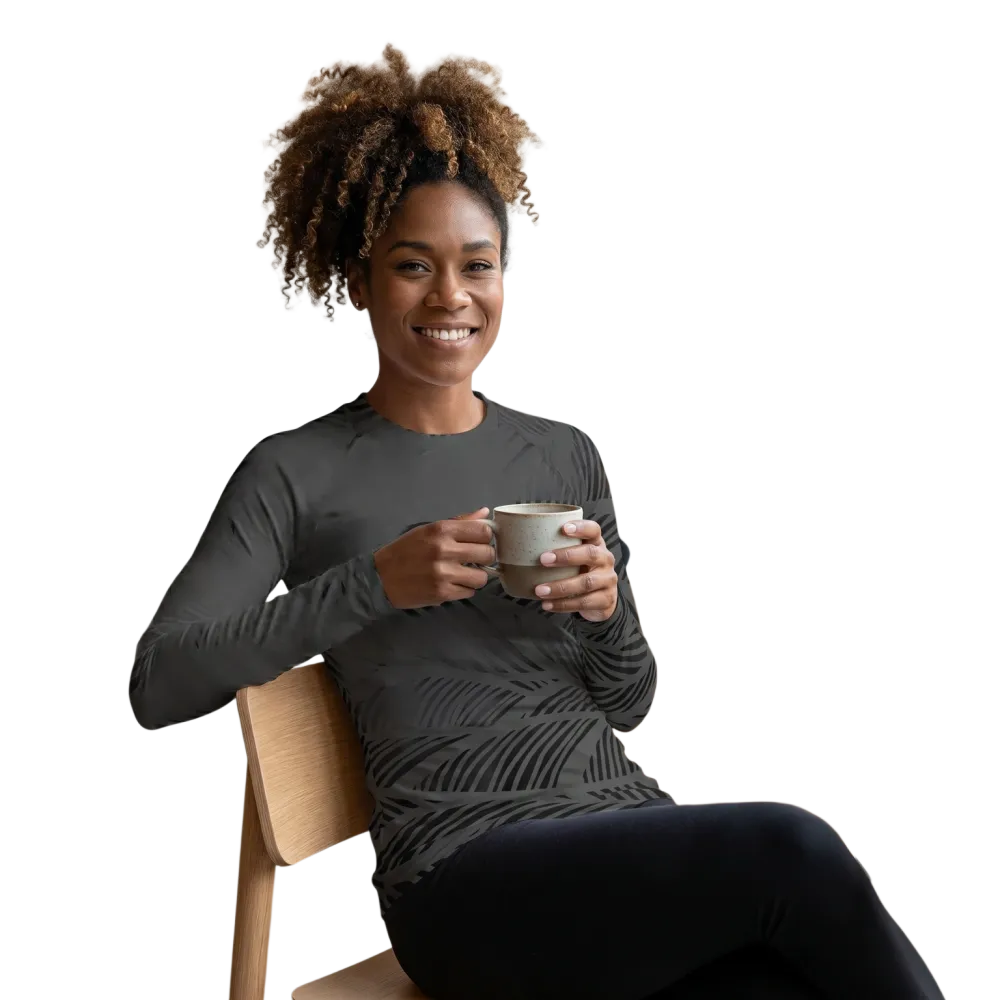 Damen Langarm-Sportshirt von BUYATHOME24, Sporttop mit Vier-Wege-Stretch, in XS-3XL, bequemes Fitness-Workout-Shirt