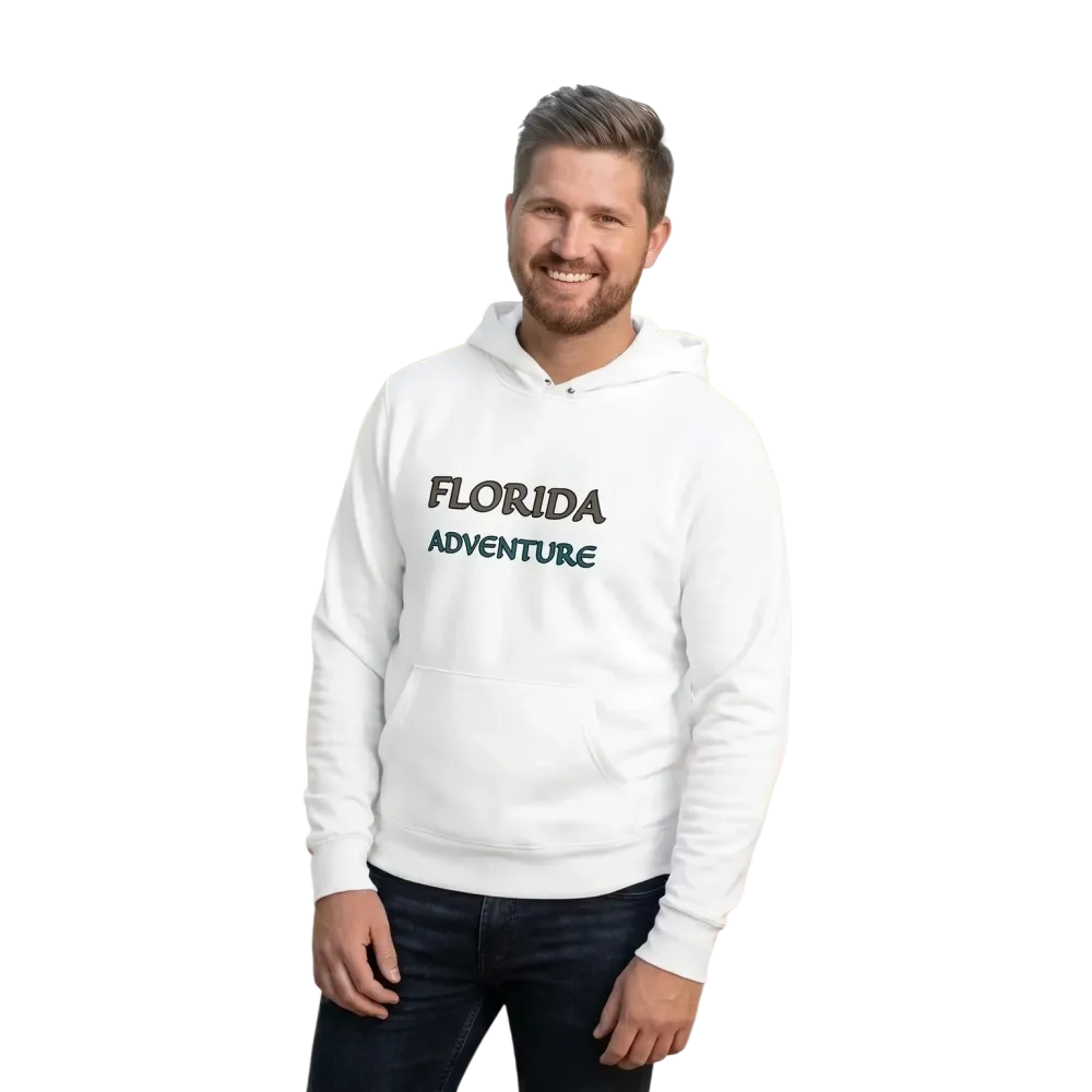 Unisex Florida Adventure Baumwoll-Hoodie mit Grafik, erhältlich in S bis 2XL, bequemer Kapuzenpullover von BUYATHOME24.