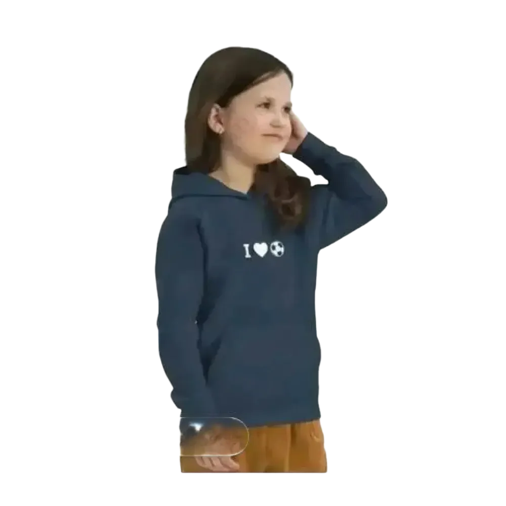 Kinder-Fußball Kapuzenpullover aus Baumwolle, unisex Hoodie für Mädchen und Jungen von 4-12 Jahren, bedruckbar