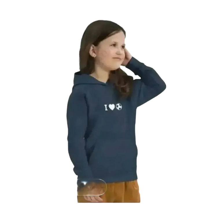 Kinder-Fußball Kapuzenpullover aus Baumwolle, unisex Hoodie für Mädchen und Jungen von 4-12 Jahren, bedruckbar