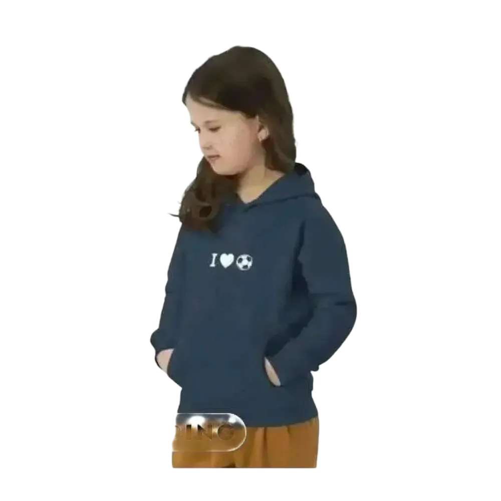 Kinder Hoodie aus Baumwolle mit Fußball-Grafik, Unisex Kapuzenpullover für Jungen und Mädchen 4-12 Jahre