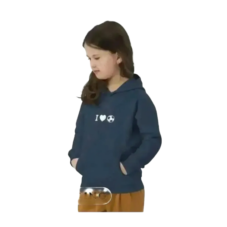 Kinder Hoodie aus Baumwolle mit Fußball-Grafik, Unisex Kapuzenpullover für Jungen und Mädchen 4-12 Jahre