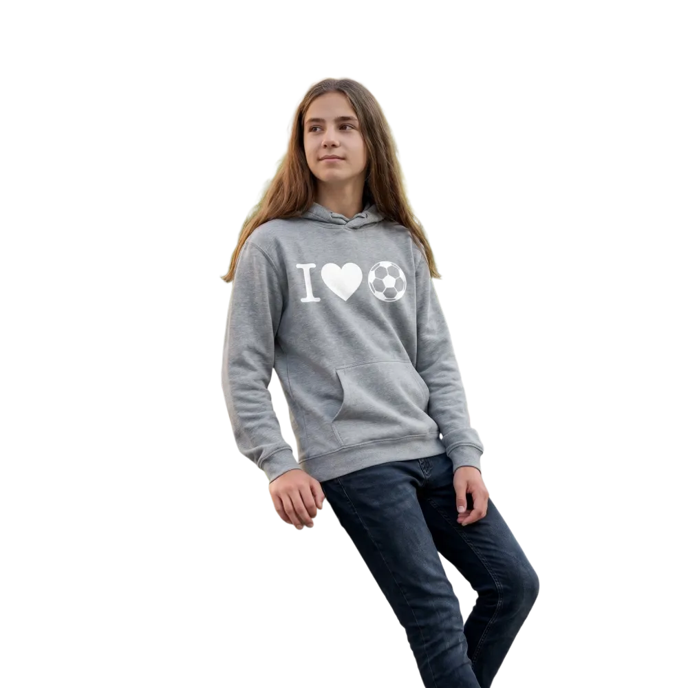 Grafik Unisex Kinder Hoodie 4-12 Jahre mit Fußball-Design, bequemer Kapuzenpulli aus weichem Material