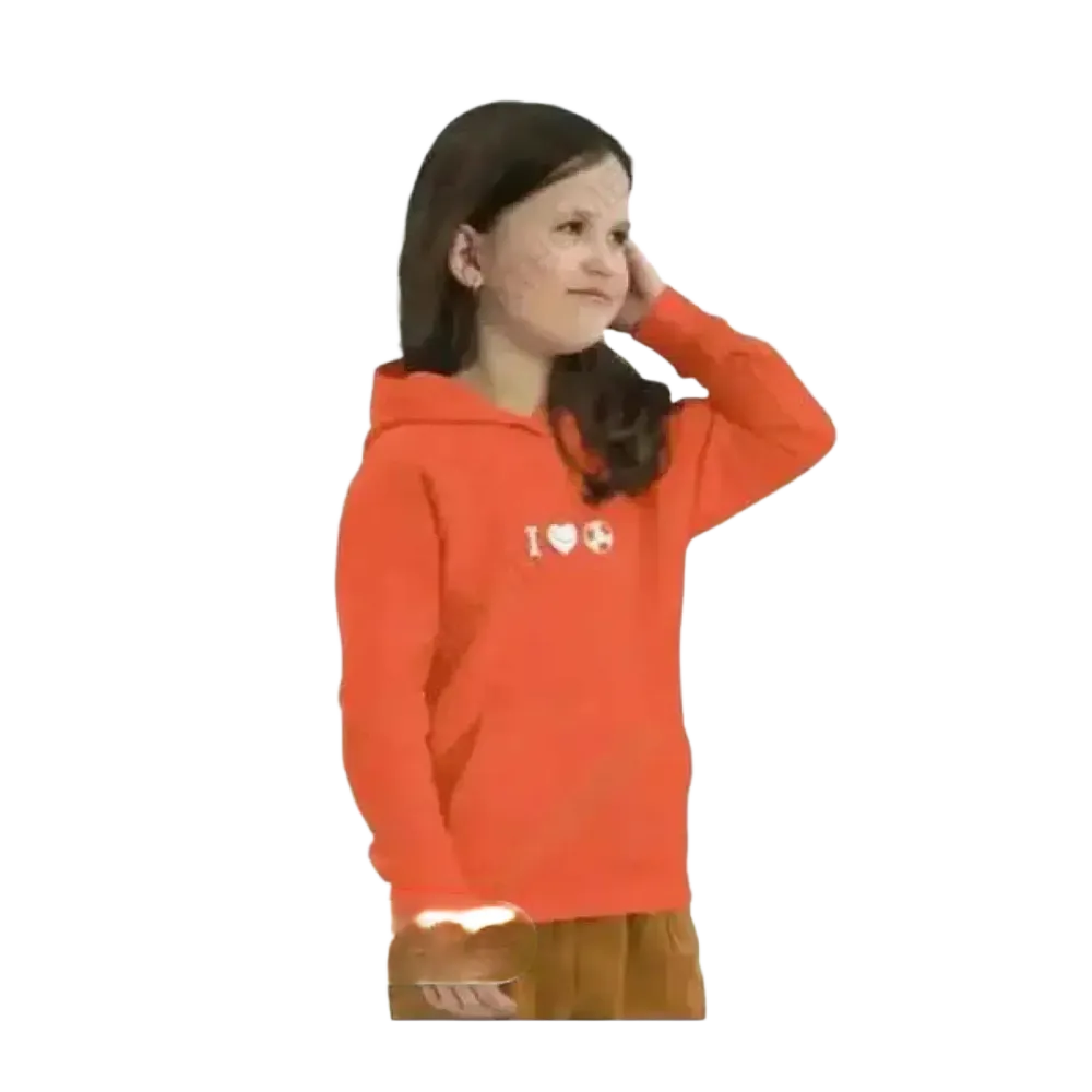 Unisex Kinder Hoodie aus Baumwolle mit Fußball-Grafik für Mädchen und Jungen, 4-12 Jahre, bequem und bedruckbar.