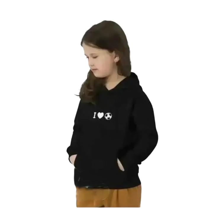 Kinder-Fußball Kapuzenpullover von Baumwolle, Unisex Hoodie für Kinder 4-12 Jahre, mit bedrucktem Fußball-Design