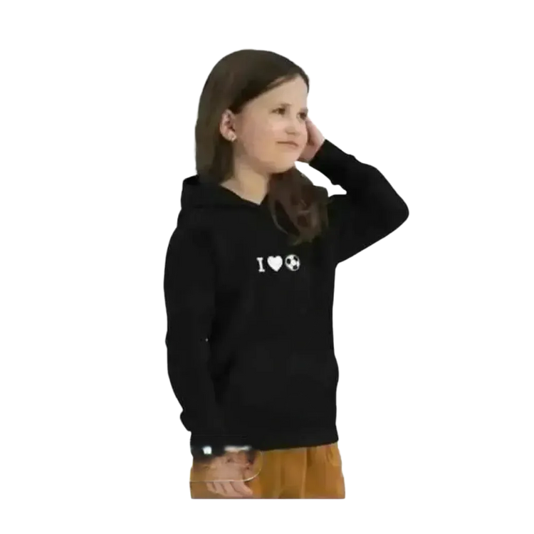 Kinder Hoodie aus Baumwolle mit Fußball-Grafik, Unisex Kapuzenpullover für Mädchen und Jungen, 4-12 Jahre